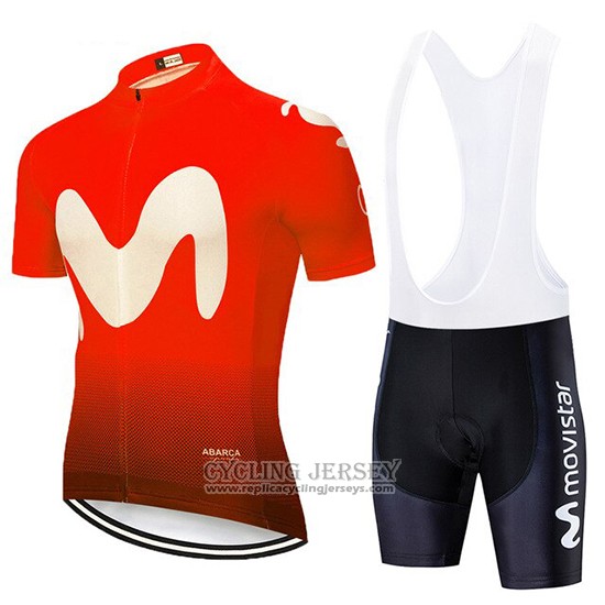 2020 Cycling Jersey Movistar Black Red Short Sleeve And Bib Short
